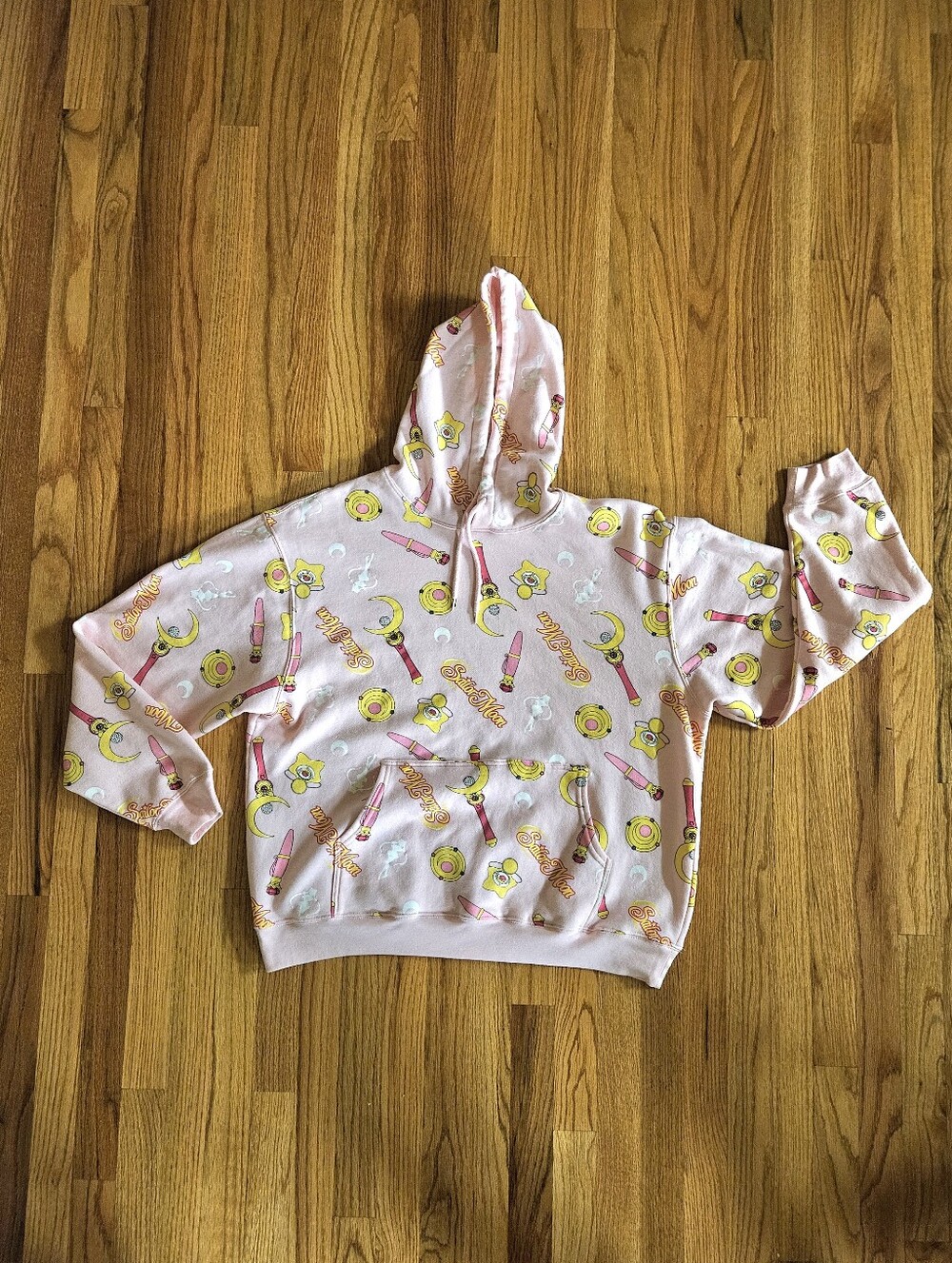 Hot Topic Pink Graphic Sailor Moon Hoodie